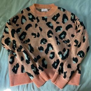 Pink lily cropped sweater